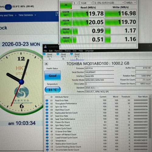 Toshiba 2.5 hard disk 1tb x 4