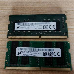 32Gb Micron 16GB x2條 DDR4 3200MHz sodimm ram 筆記型電腦記憶體