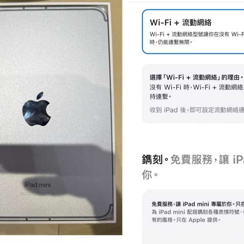 IPad mini 7 128gb,17pro 5g流動綱絡版，完美冇花，電池健康度100，全套齊！