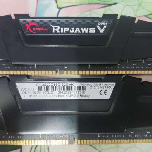 G.Skill Ripjaws V DDR4 32GB (16GB x 2) 3200MHz CL16