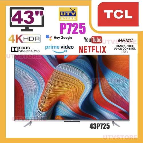 TCL 43P725 Google TV 智能電視 4K