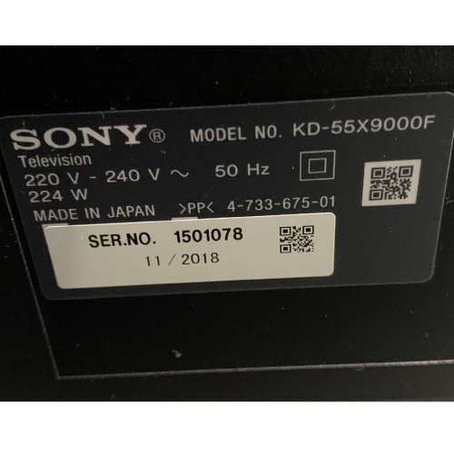 55吋 4K SMART TV sony55X9000F 智能電視