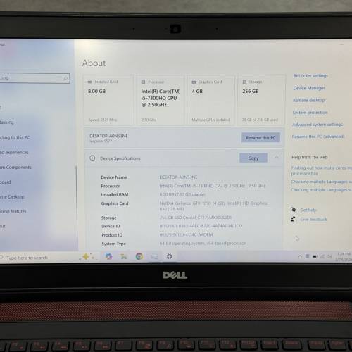 Dell Inspiron 5577 i5-7300HQ / 8gb / 256gb SSD / GTX 1050 Gaming Laptop