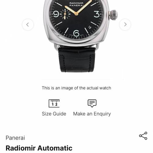 平到笑😆 PANERAI RADIOMIR PAM00062 18K 750白金 代用皮帶 原裝金扣 錶的部份標誌...
