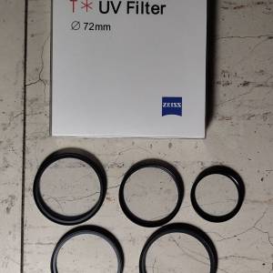 執屋清物 Zeiss T* UV 72mm  Filter  + 其他 UV Filter 全要$200