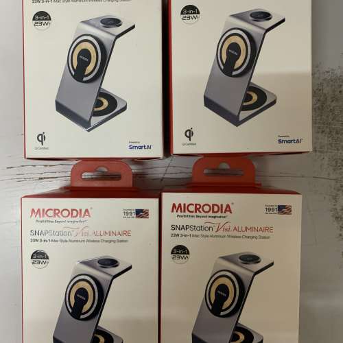MICRODIA 23W 3-in-1 23W 三合一磁性無線充電器 銀色 $150一隻 / $550 4隻