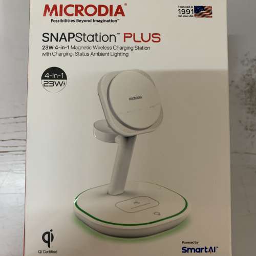 MICRODIA  SNAPStation Plus 23W 四合一磁性無線充電座 白色