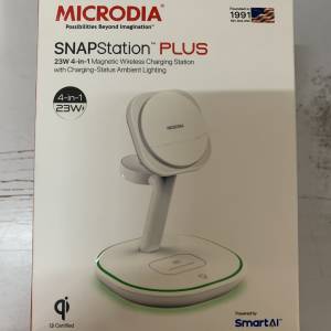 MICRODIA  SNAPStation Plus 23W 四合一磁性無線充電座 白色