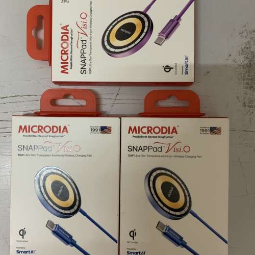 MICRODIA SNAPPad 15W Ultra Slim Transparent Alum Wireless Charging Pad x 3