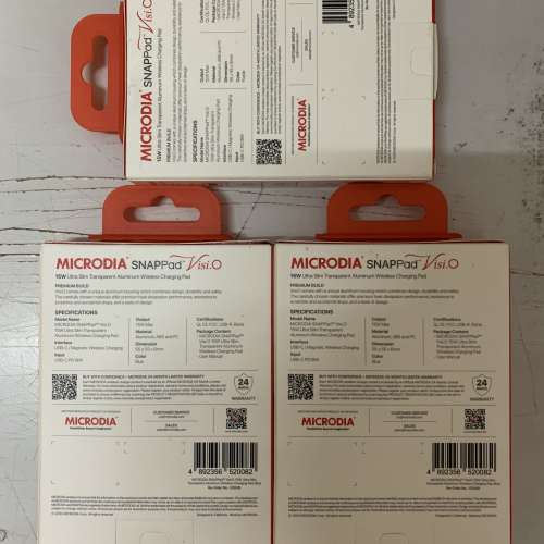 MICRODIA SNAPPad 15W Ultra Slim Transparent Alum Wireless Charging Pad x 3