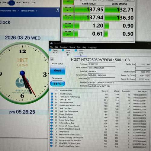 2.5 吋 500gb Hard disk X 4