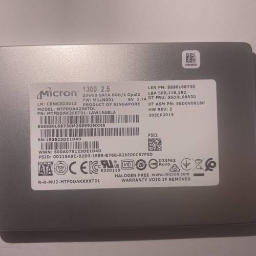 Micron 1300 256GB 2.5" SATA SSD