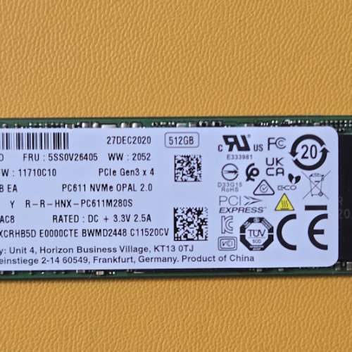 【大廠保證・效能首選】512GB NVMe SSD 固態硬碟平放 (SK Hynix, Samsung, WD )