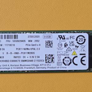 【大廠保證・效能首選】512GB NVMe SSD 固態硬碟平放 (SK Hynix, Samsung, WD )