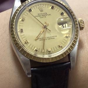 好X新淨😆 Rolex 1505 金鋼 骰仔字 k金圈 34mm錶面 膠鏡 送靚皮帶代用扣 平到笑🤣$...