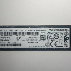 Western Digital SN730 512GB m.2 nvme PCIe 3.0x4 SSD