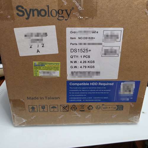 Synology DS1525+ NAS  全套連5隻16tb hdd