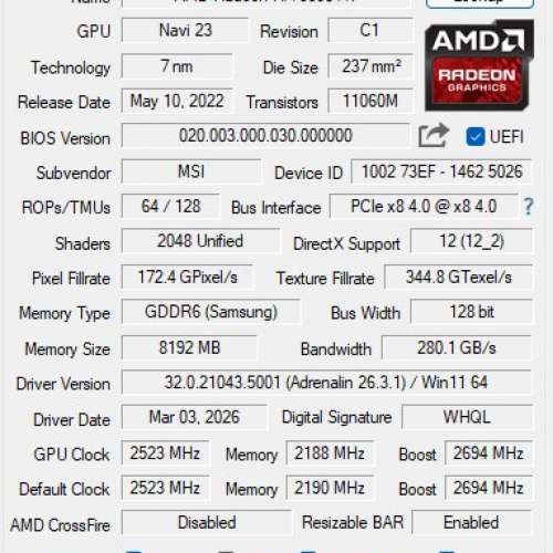 MSI 6650XT