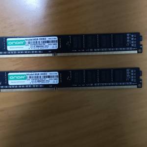 DDR3 8G 1600MHz 兩條共16G