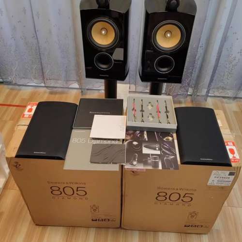 原裝英國B&W寶華805 D2鑽石高音書架音箱，99新平出，盒子配件都齊