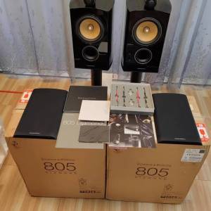 原裝英國B&W寶華805 D2鑽石高音書架音箱，99新平出，盒子配件都齊