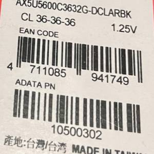 賣ddr5 64gb (32gb X2) 5600MHZ cl36