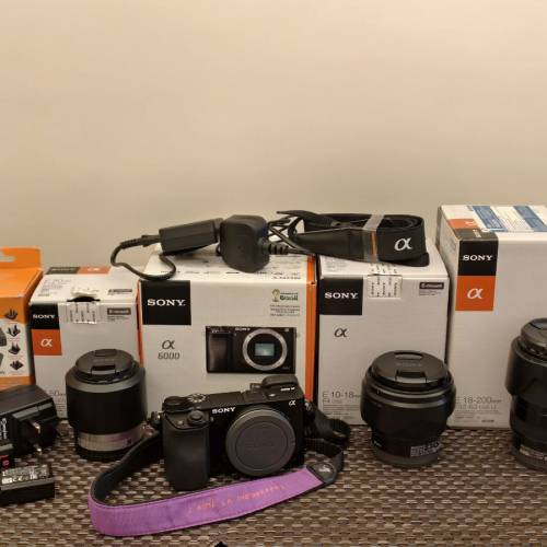 Sony A6000 相機及鏡頭SEL1018, SEL18200LE, SEL50F18
