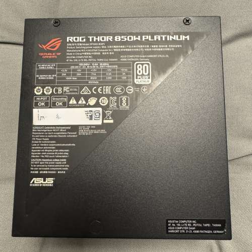 ROG THOR 850W Platinum OLED 電源供應器