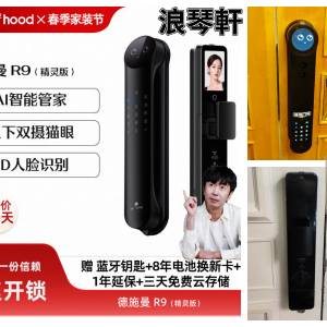 【✨ 香港上門安裝電子鎖】德施曼R9精靈版指紋鎖3D人臉識別智能鎖感應鎖YB