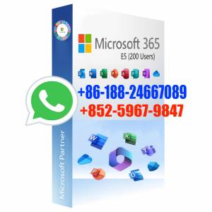 Microsoft 365 E5 Enterprise 1 Year 200users Subscription License Key