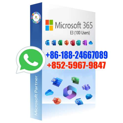 Microsoft 365 E3 Enterprise 1 Year 100users Subscription License Key