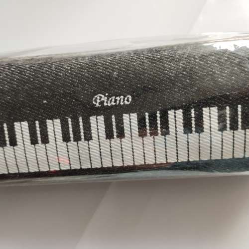 牛仔布筆袋(鋼琴圖案)