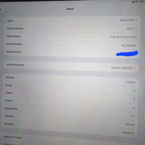 Ipad Air 13" M3 (5G/eSim/Cell)