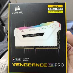 Corsair Vengeance RGB PRO DDR4 3200 C16 32GB (2 X 16GB) 白色
