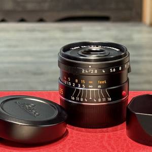 Leica Summarit-M 35 f2.4 ASPH. black lens with B+W UV filter