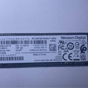 Western Digital WD SN730 512GB m.2 nvme PCIE 3.0 SSD