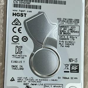 HGST 1TB 2.5吋 SATA 硬碟 連 USB ACASIS外接盒 清屋出售 HK$148.00