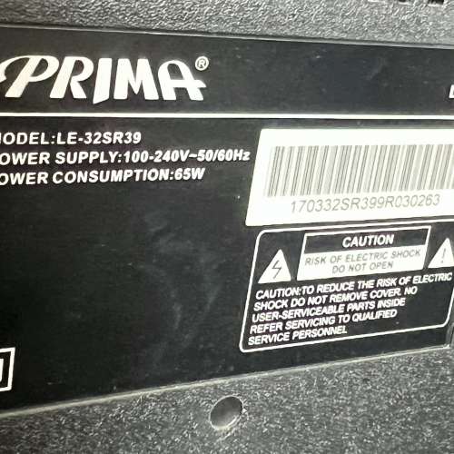 代友出售 PRIMA LE-32SR39 32吋 LED  IDTV 電視 清屋出售 HK$238.00