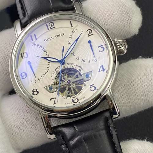 海鷗錶 open heart 透底 動能顯示 45小時動能 精鋼蝴蝶扣 真牛皮帶