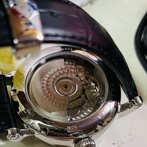 海鷗錶 open heart 透底 動能顯示 45小時動能 精鋼蝴蝶扣 真牛皮帶