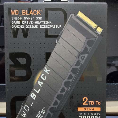 全新未開盒 2TB WD Black SN850 m.2 NVMe SSD 帶散熱片 (Amazon 水貨)