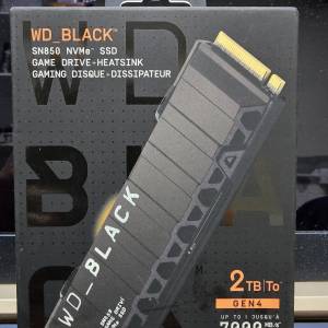 全新未開盒 2TB WD Black SN850 m.2 NVMe SSD 帶散熱片 (Amazon 水貨)