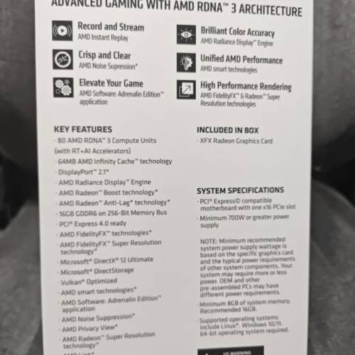 （AMD40系顯卡）XFX 7900GRE 16GB
