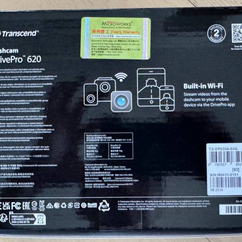 Transcend drivepro 620 車cam (全新）