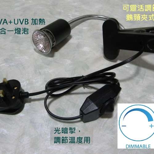 50W烏龜曬背燈 UVA+UVB 加熱三合一設計 可調校光暗/溫度及角度