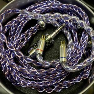 0.78 2-pin to 4.4mm BAL 平衡8絞24AWG（單晶銅＋單晶銅鍍銀混絞）240芯編織耳機線...