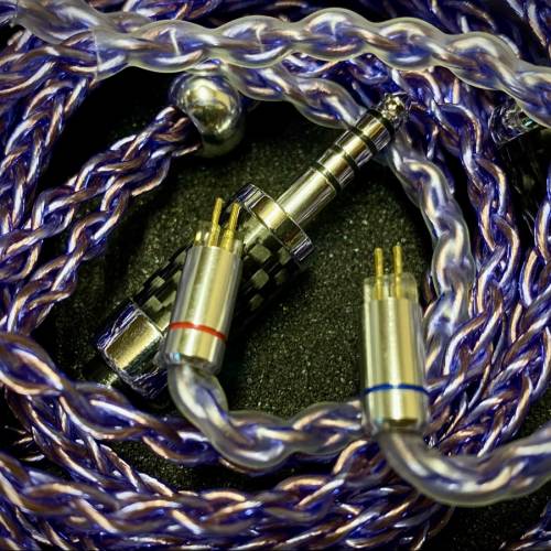 0.78 2-pin to 4.4mm BAL 平衡8絞24AWG（單晶銅＋單晶銅鍍銀混絞）240芯編織耳機線...