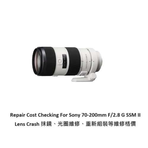 Repair Cost Checking For Sony 70-200mm F/2.8 G SSM II Lens Cleaning