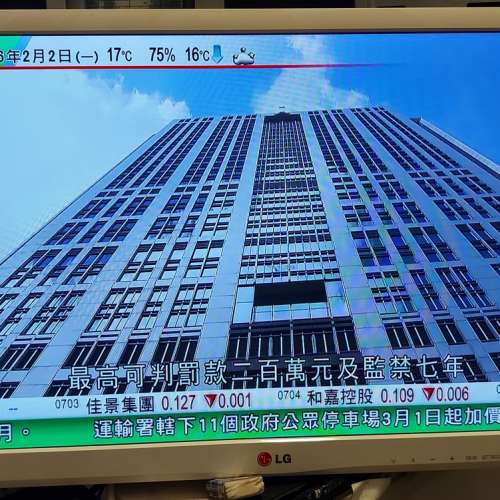 屯門良景輕鐵站交收 LG 24吋個人數碼電視 24MT55 連火牛及遙控 底座