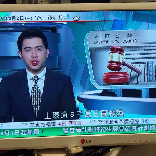 屯門良景輕鐵站交收 LG 24吋個人數碼電視 24MT55 連火牛及遙控 底座